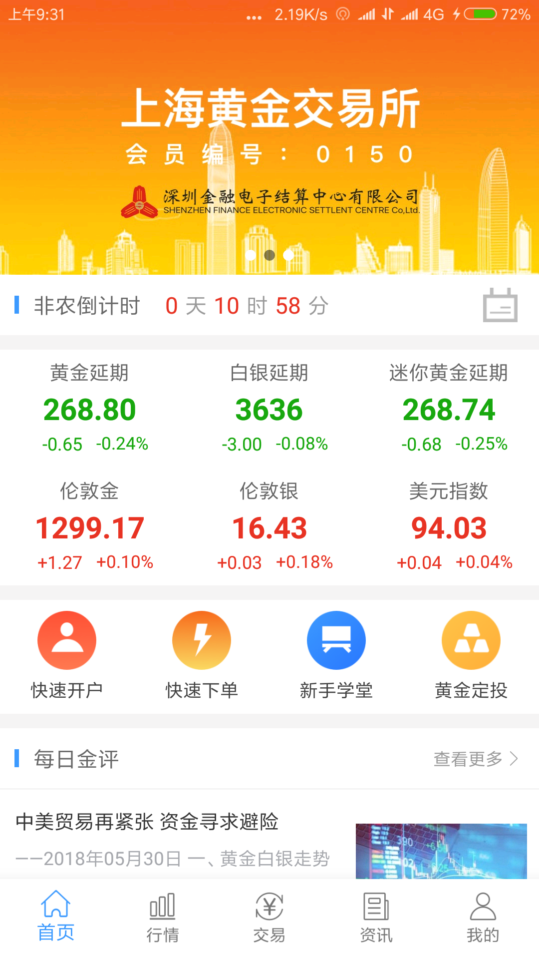 结算中心黄金