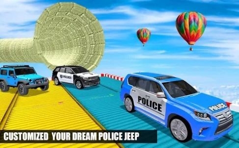 Police Spooky Jeep Stunt Game