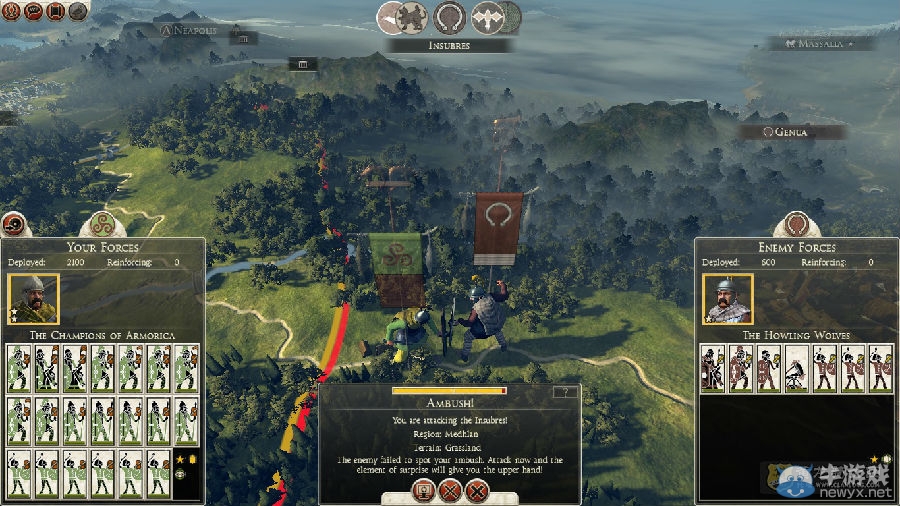 《羅馬2全面戰爭》吸引電腦中埋伏的方法