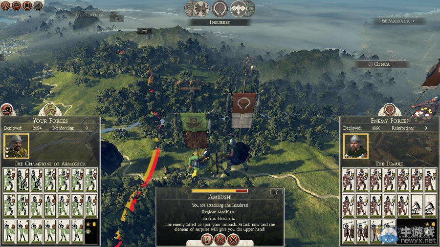 《羅馬2全面戰爭》吸引電腦中埋伏的方法