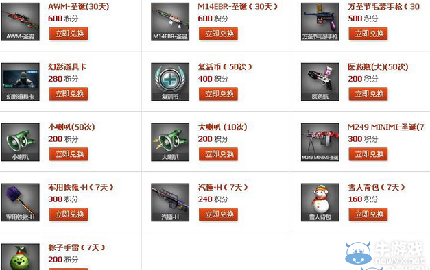 《cf》積分兌換活動 極品道具由你拿