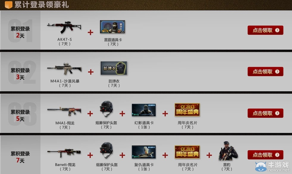 穿越火線一戰(zhàn)到底活動 累計登陸領(lǐng)毫禮