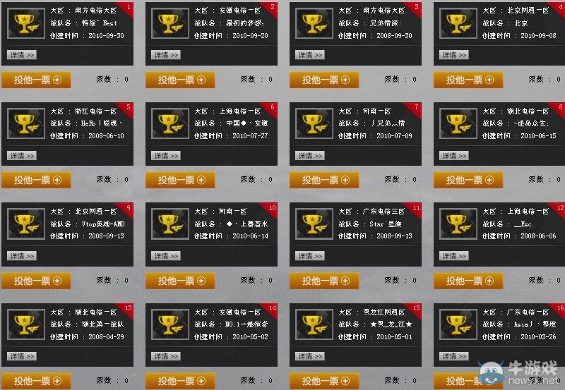 穿越火線CF王者之路活動 10大戰隊評選投票