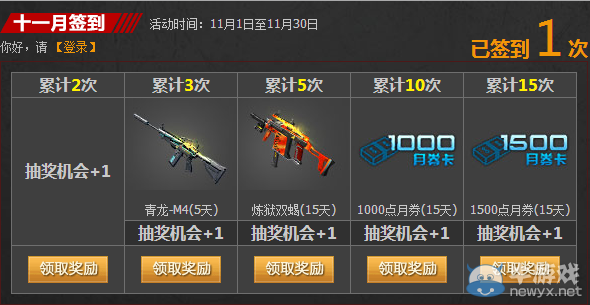 《逆戰》11月簽到活動