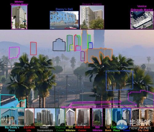 《GTA5》洛杉磯真實世界對照