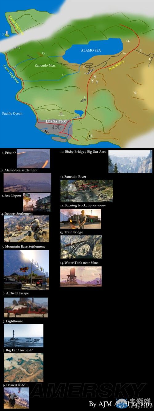 《GTA5》洛杉磯真實世界對照