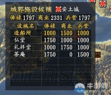《信長之野望14威力加強版》資源及城郭設(shè)施圖文一覽