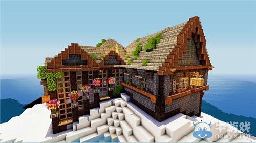 《我的世界》玩家作品展示冰島上的別墅