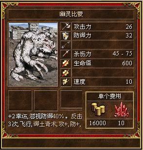 《魔法門之英雄無敵3》全種族兵種數據圖文解析