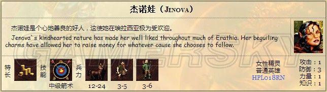 《英雄無敵3》壁壘英雄數據一覽