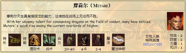 《英雄無敵3》地下城英雄數(shù)據(jù)一覽