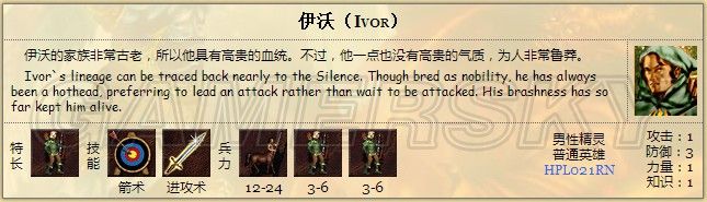 《英雄無敵3》壁壘英雄數據一覽