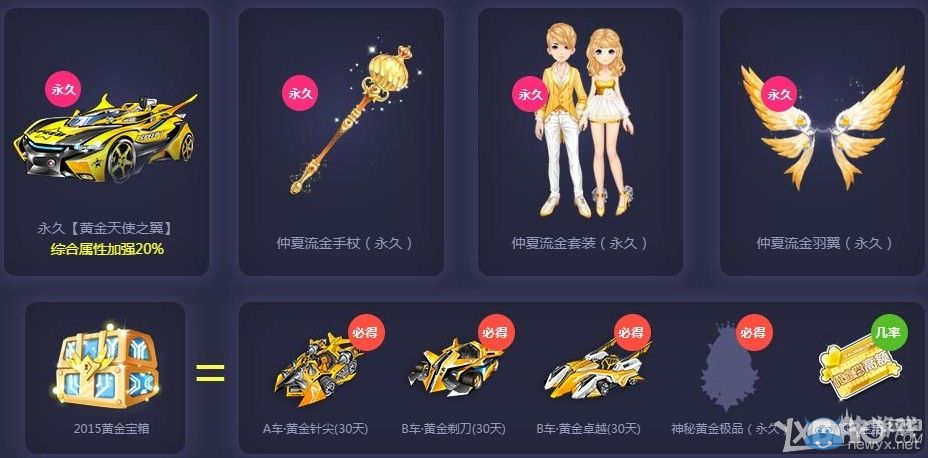 《QQ飛車》五一狂歡嗨翻天整點在線得黃金車