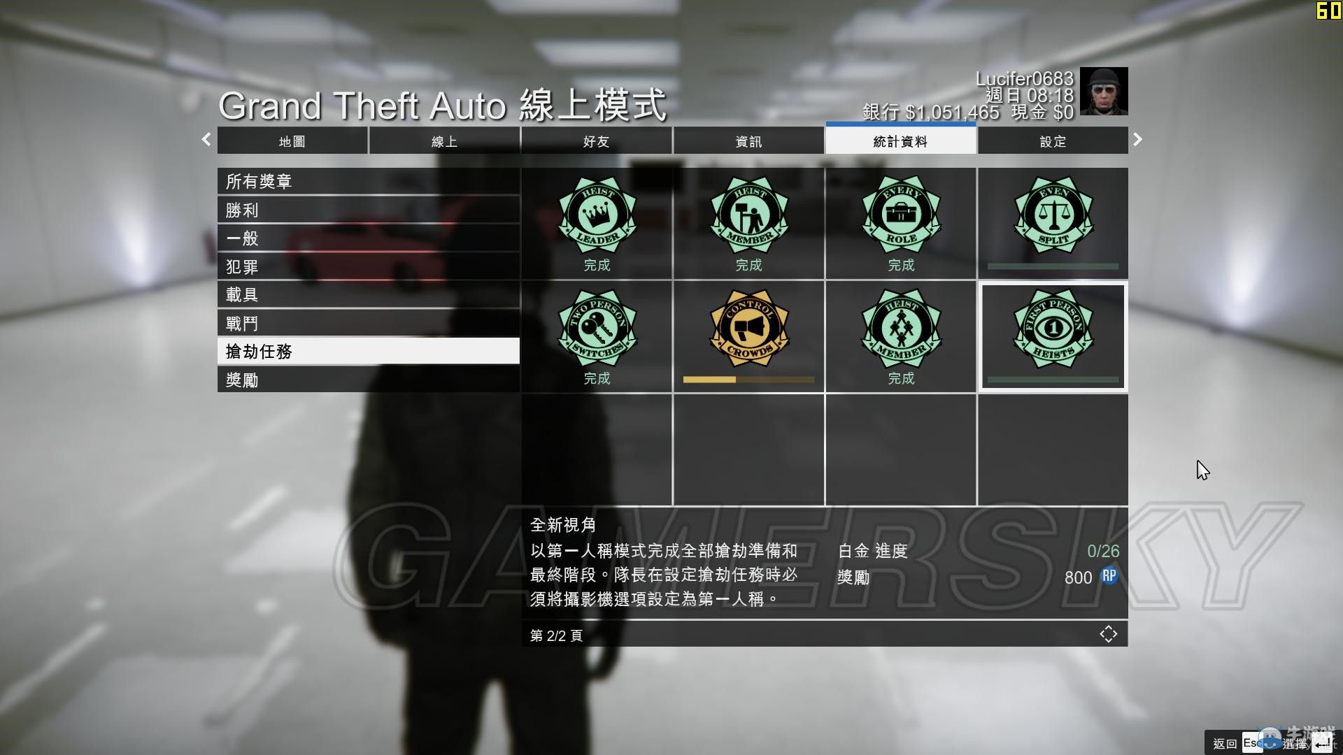 《GTAOL》搶劫任務獎章挑戰心得