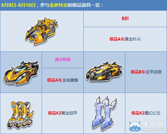 《QQ飛車》8.8立秋節(jié)金秋特賣專場