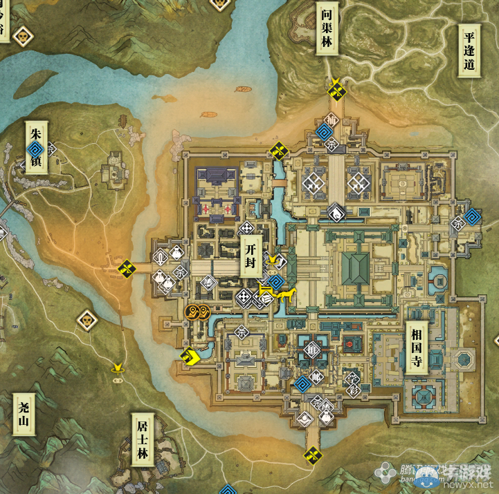 《天涯明月刀》開封畫卷坐標大全