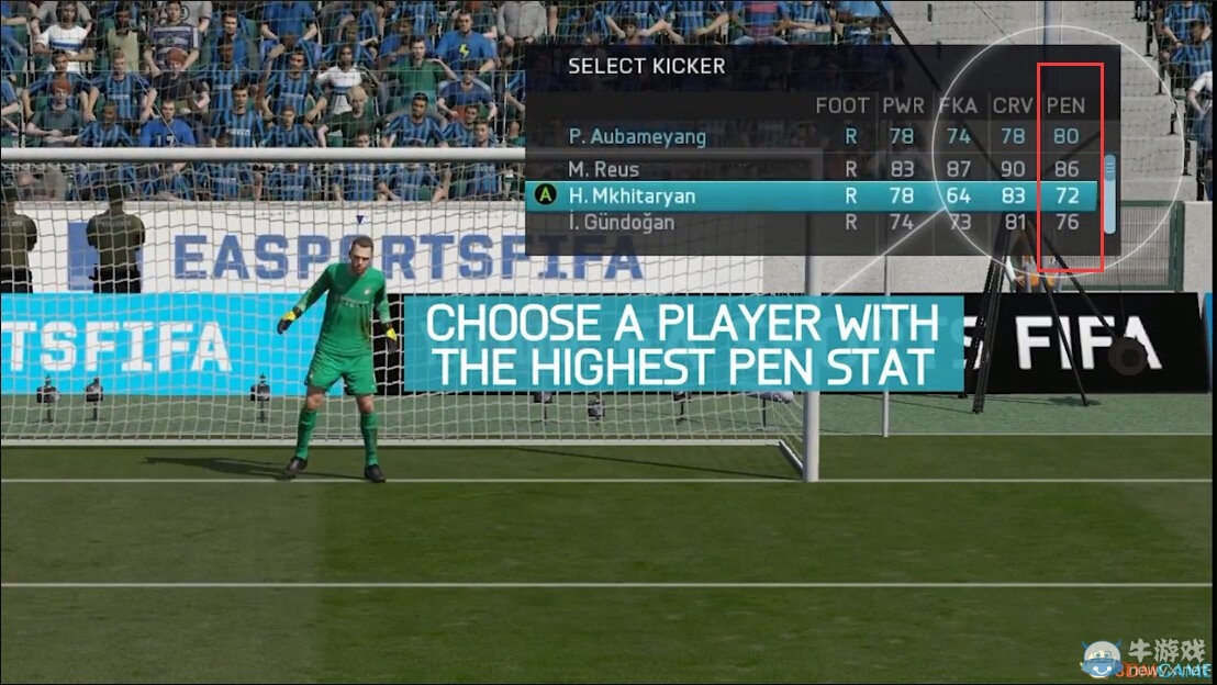 《FIFA 16》點球射門控制按鍵說明