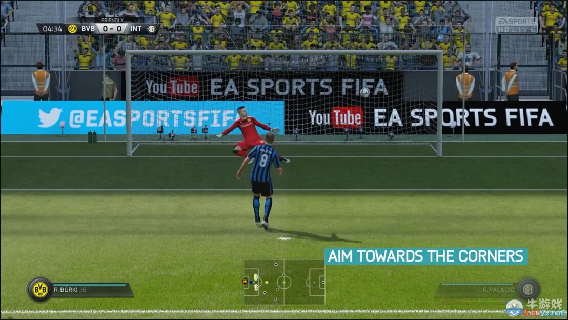 《FIFA 16》點球射門控制按鍵說明