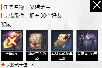 《劍靈》心悅社交成長禮包介紹