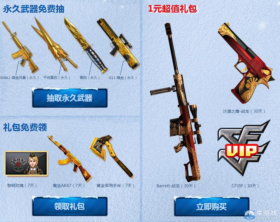 CF幸運新兵大招募活動 1元購買超值禮包