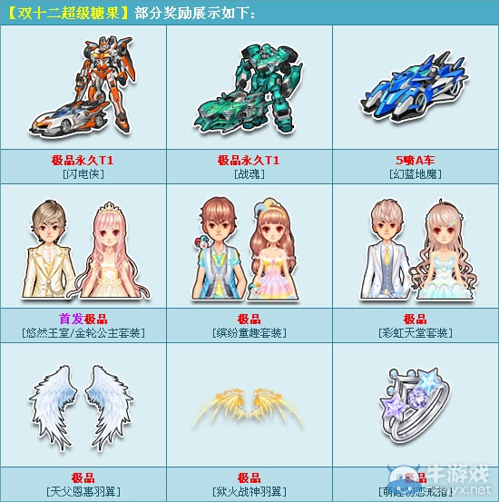 《QQ飛車(chē)》雙十二超級(jí)糖果來(lái)襲，永久T1雙獻(xiàn)禮！