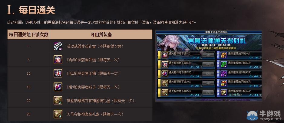 《DNF》男魔法師通關(guān)得好禮活動介紹