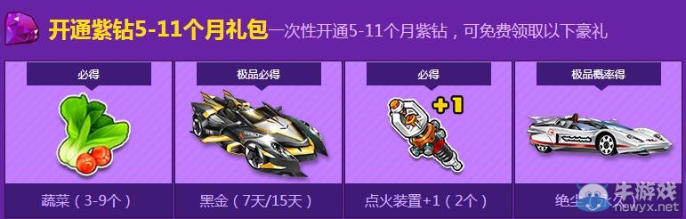 《QQ飛車》全民5元開紫鉆
