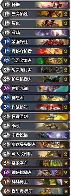 《爐石傳說》2月天梯環境—T1卡組