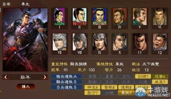《三國志13》著名武將屬性數(shù)據(jù)大全
