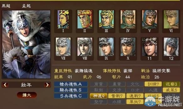 《三國(guó)志13》著名武將屬性數(shù)據(jù)大全