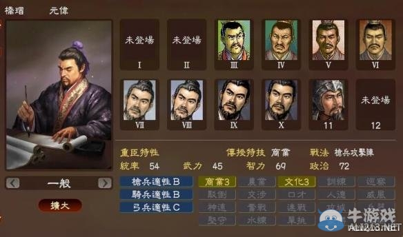 《三國志13》著名武將屬性數(shù)據(jù)大全