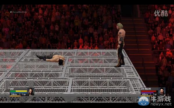 《WWE 2K16》將對手扔下鐵籠方法