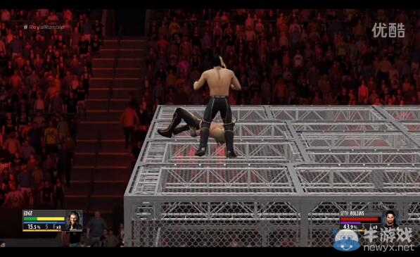 《WWE 2K16》將對手扔下鐵籠方法