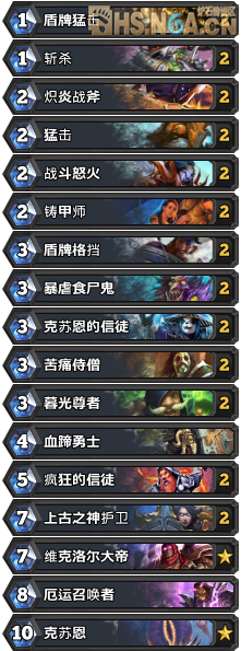 《爐石傳說》克蘇恩戰士卡組