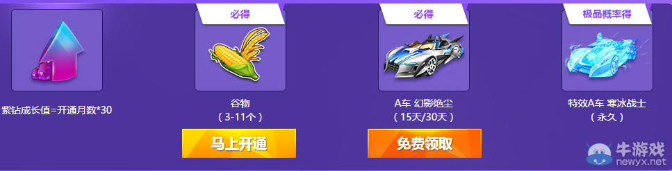 《QQ飛車》紫鉆成長(zhǎng)節(jié)節(jié)高 永久A車等你拿