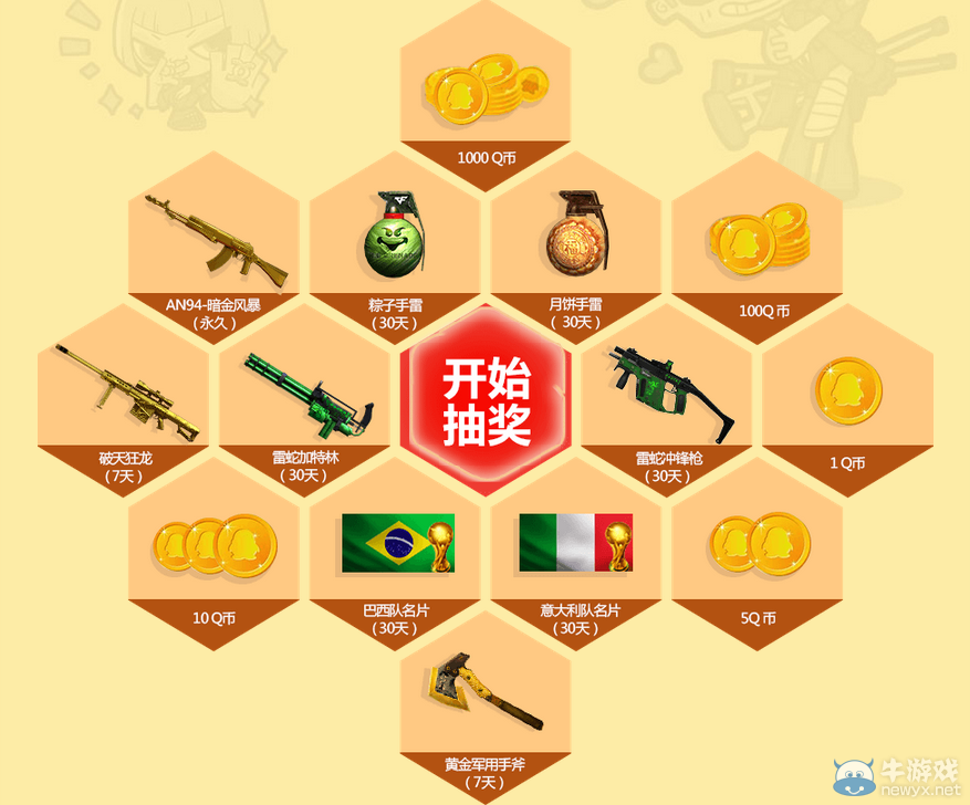 CF瘋狂Q幣抽獎 6月23日在線活動