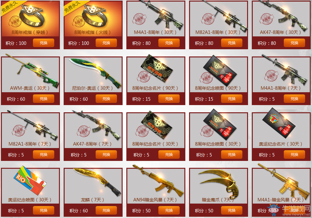 《cf》8周年慶典 可兌換8周年戒指