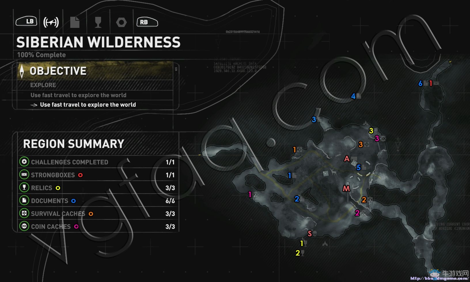 《古墓麗影：崛起》全收集分布地圖