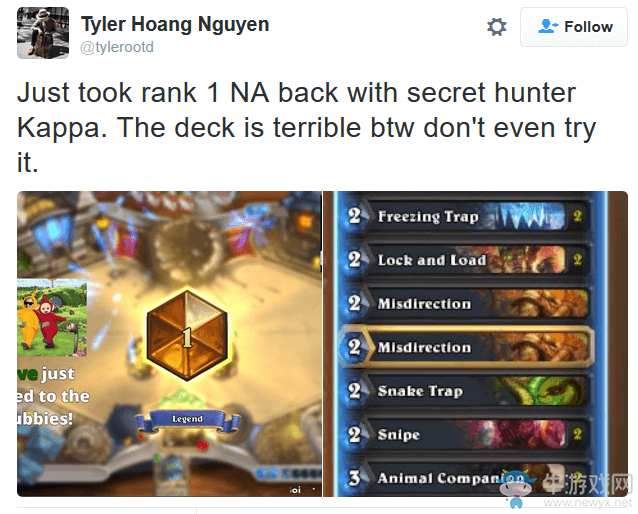 《爐石傳說》新版本登頂佛祖獵卡組 又見滿頭包