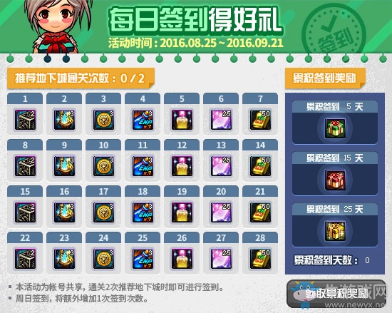 《DNF》8月每日簽到享好禮