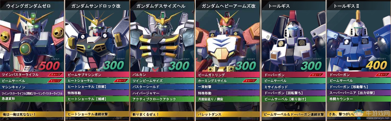 《高達(dá)VERSUS》機(jī)體大全
