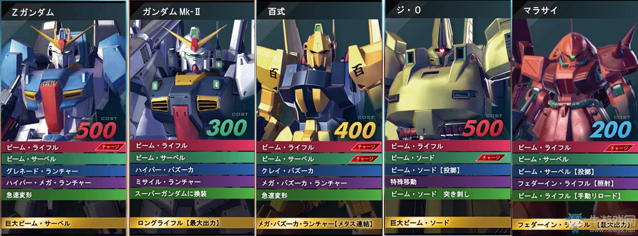 《高達(dá)VERSUS》機(jī)體大全