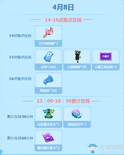 《QQ炫舞》2017四月回饋第二周 整點在線得好禮