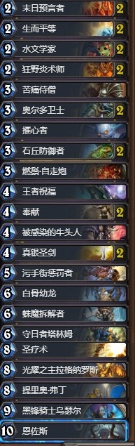 《爐石傳說》新環境奶騎卡組推薦