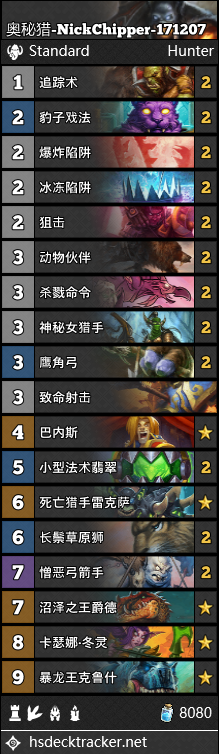 《爐石傳說(shuō)》女巫森林獵人突襲卡組匯總
