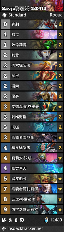 《爐石傳說》女巫森林苔絲剽竊賊卡組推薦