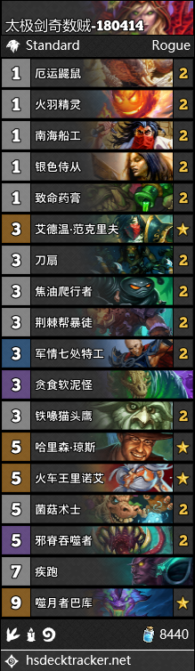 《爐石傳說(shuō)》女巫森林太極劍奇數(shù)賊卡組推薦