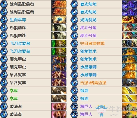 《爐石傳說》女巫森林海巨人偶數(shù)騎卡組推薦