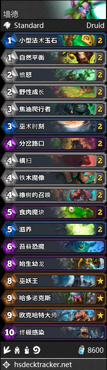 《爐石傳說》女巫森林月初墻德卡組推薦