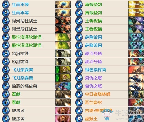 《爐石傳說》外服前十Streets偶數(shù)騎卡組推薦